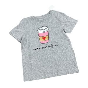 Women's Gray Mama Needs Caffeine Short Sleeve Graphic T-Shirt - Medium - NWT